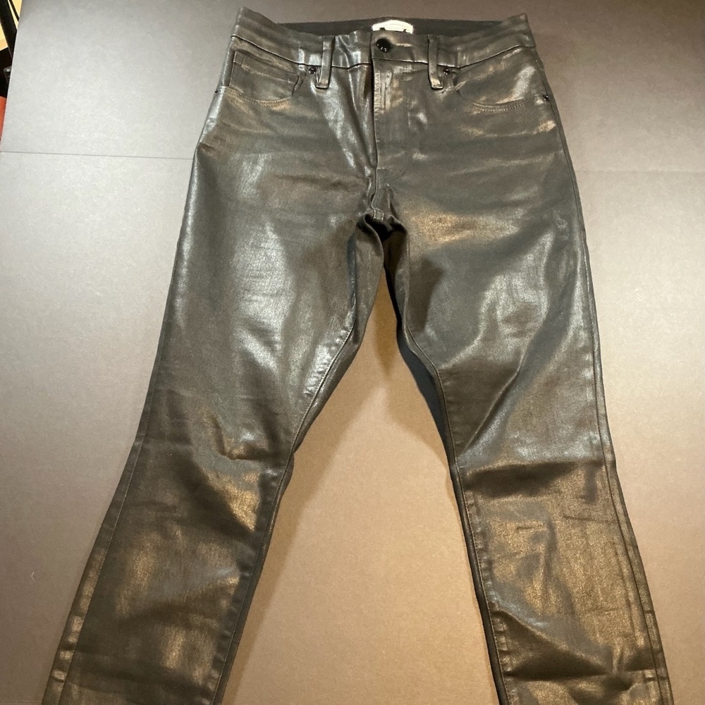 Good American Black Coated Skinny Jeans Size 10 / 30 Style GL 961T